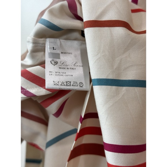 Loro Piana Women's Abito April Santa Crus Striped Silk Shirt Dress US Size L - Picture 9 of 12